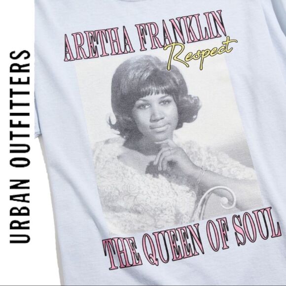 NEW Aretha Franklin Urban Outfitters UO Queen Of Soul Tee Shirt T-Shirt M L - Picture 2 of 2